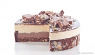 Brownie-walnoot vanille ijstaart afbeelding